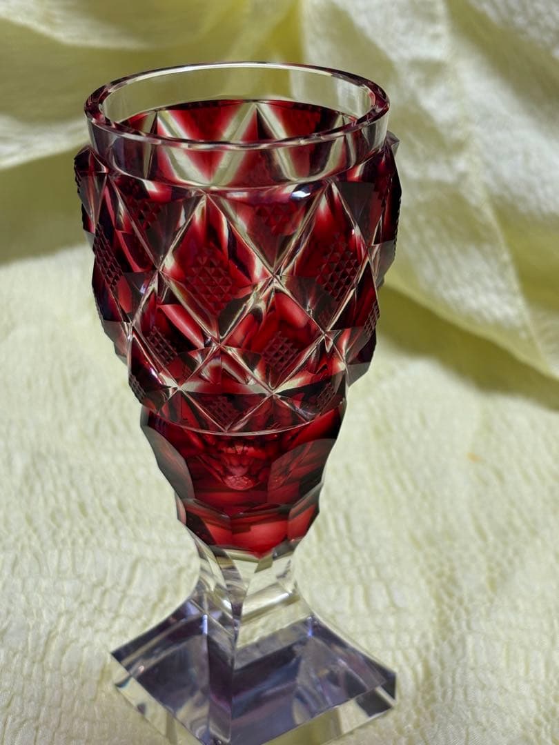 【希少】薩摩切子脚付杯 復元島津 ✨ガハハ本舗お宝倉庫市