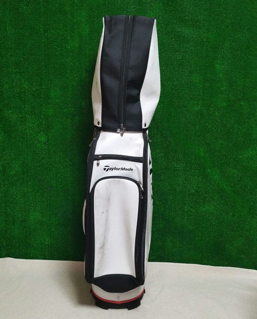 TaylorMade ゴルフキャディバッグ ホワイト/レッド　※汚れあり