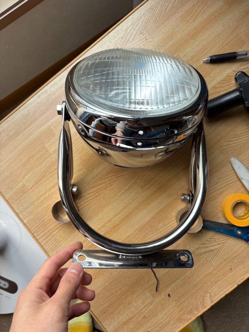 gb250 ロッカーズ風　ヘッドライトステー　ヘッドライト同封