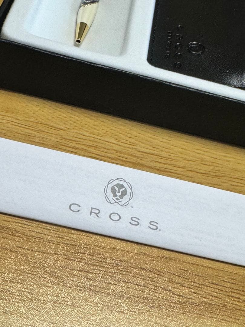 CROSS ボールペン シルバー レザーケース付き