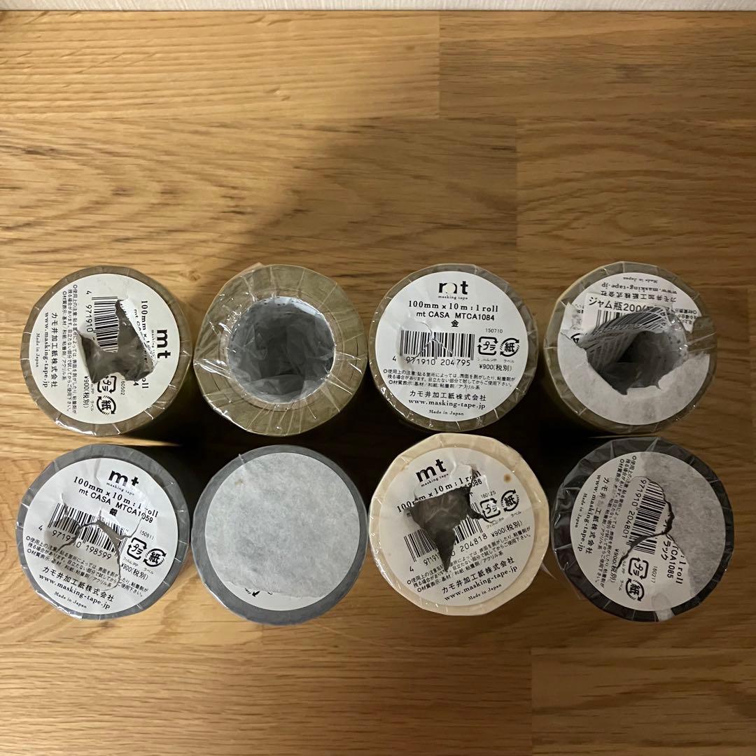 カモ井 mt CASA 100mm幅×10m巻き 金、銀、黒、白