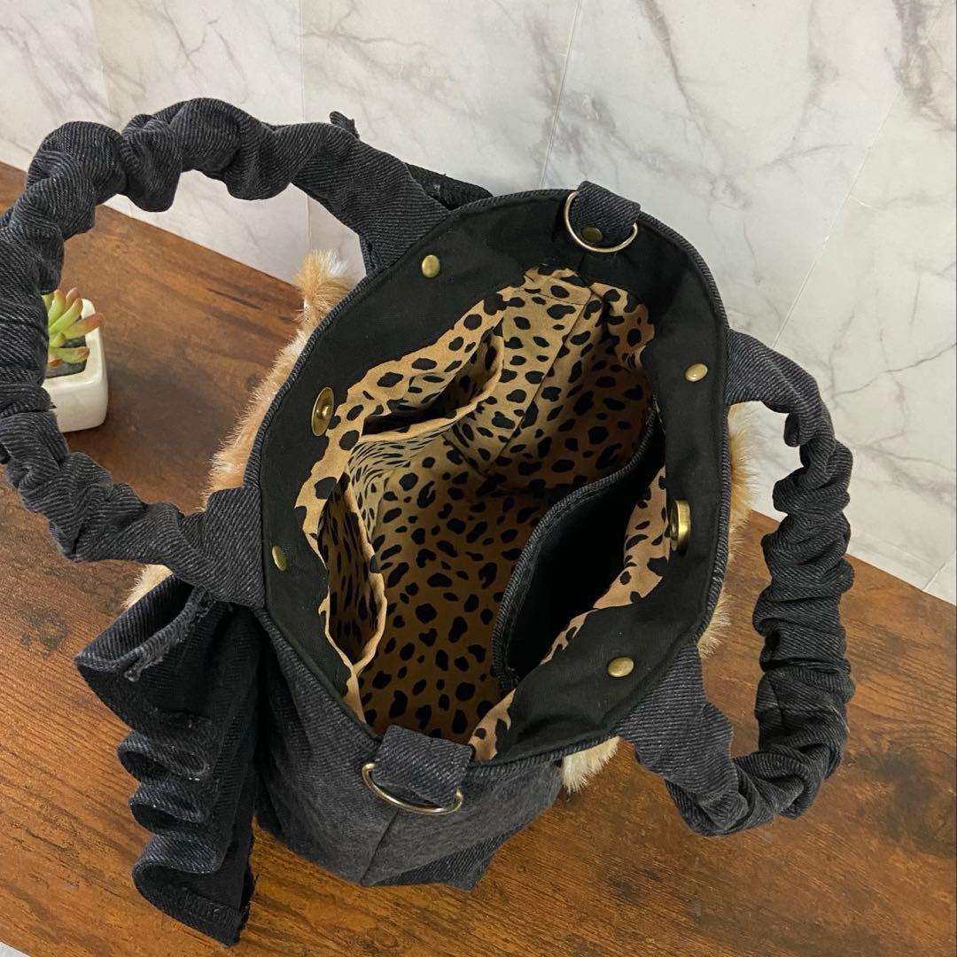 ゆ*ら様 コヤンイサムチョン デニムリメイク フリルバッグ ハンドメイド