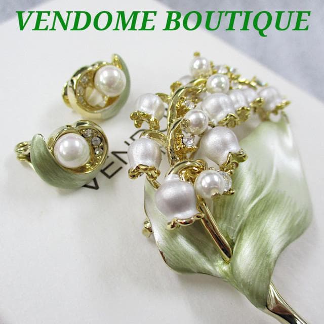 VENDOME BOUTIQUE イヤリング ブローチ セット すずらん 美品