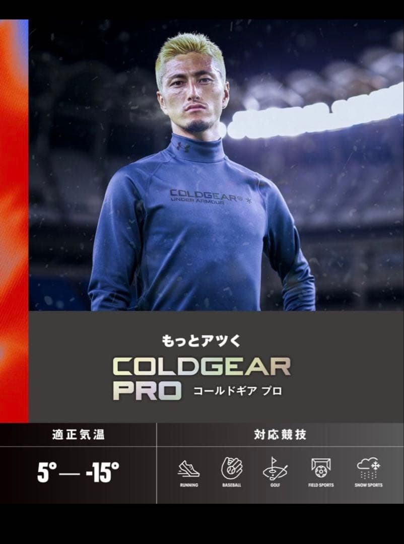 UAコールドギア プロ フィッティド ロングスリーブ シャツ　レギンスセット