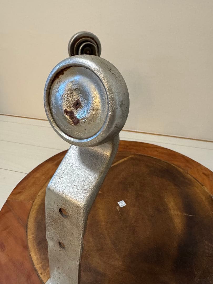 journal standard◆ 木製パッチワーク円卓 金属キャスター付き