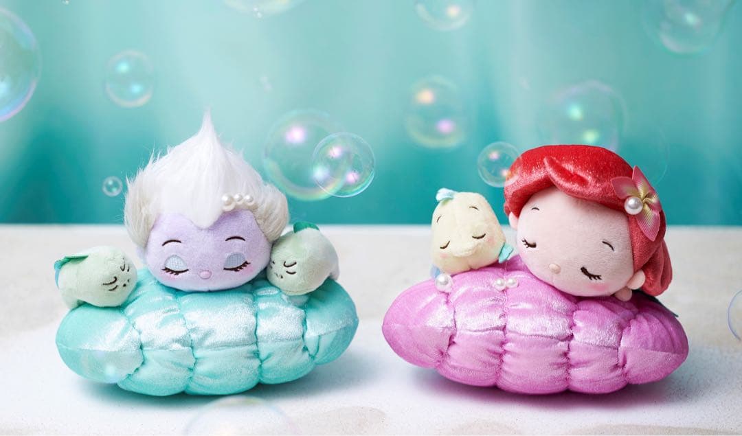 ディズニー　リトルマーメイド　アリエル　アースラ　居眠り　ぬいぐるみ　2点セット