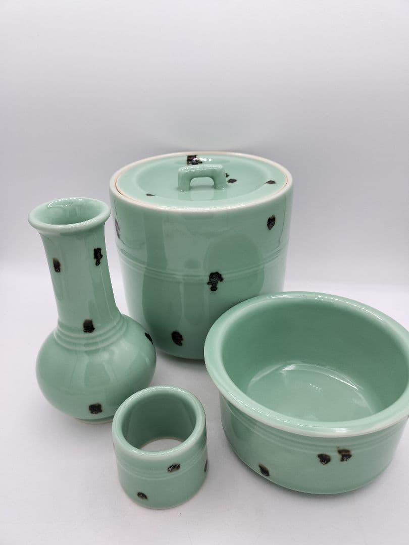 c538 【新品・未使用】皆具 飛青磁 平安手塚祥堂 茶道具