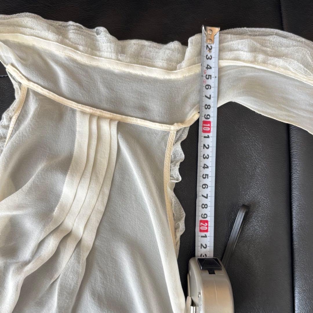 シャネルCHANELシフォンキャミソール リボンオフホワイトsize40