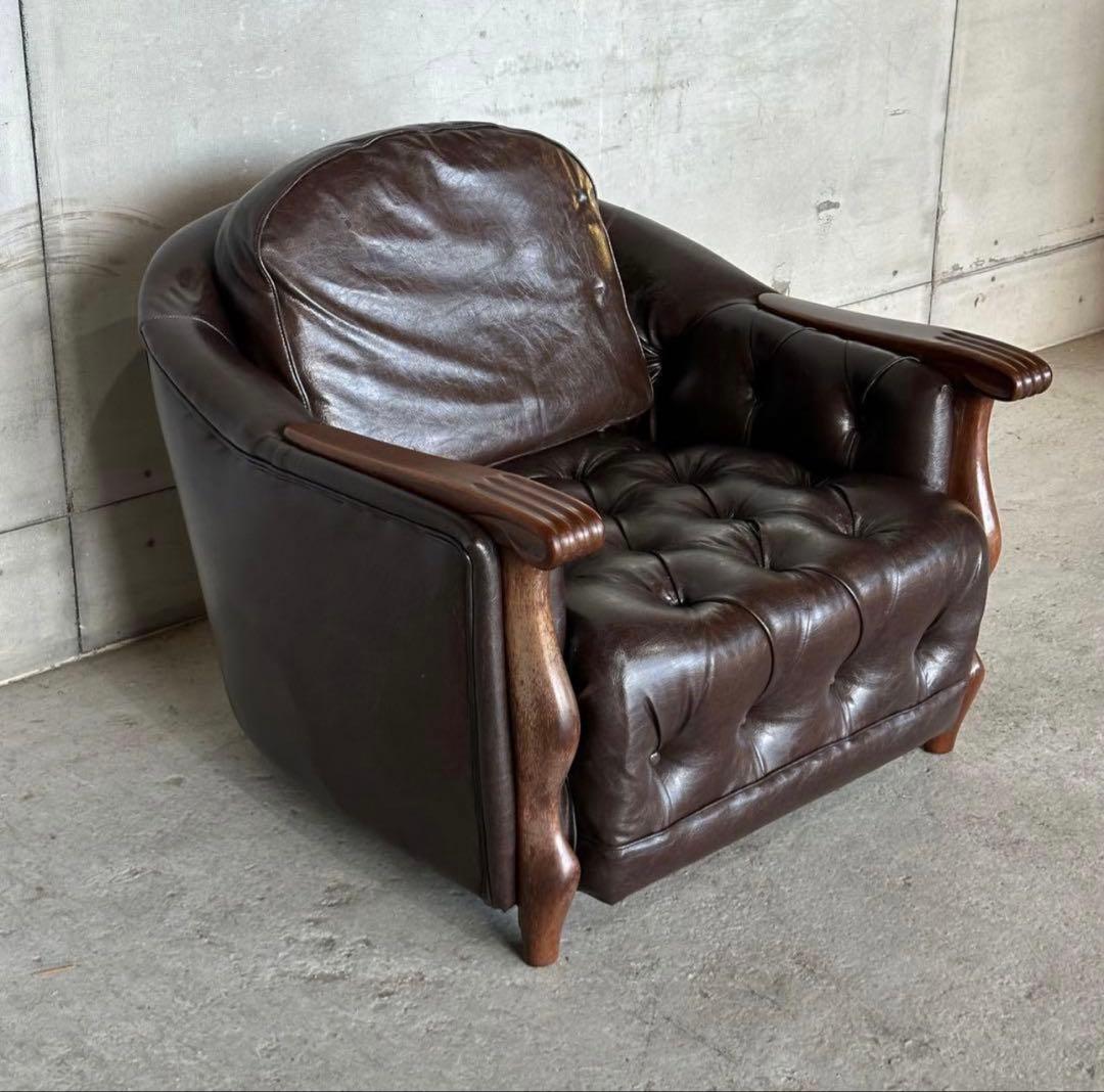 ✦最後の一脚✦マルニ木工 ベルサイユ 本革シングルソファ Mスムース