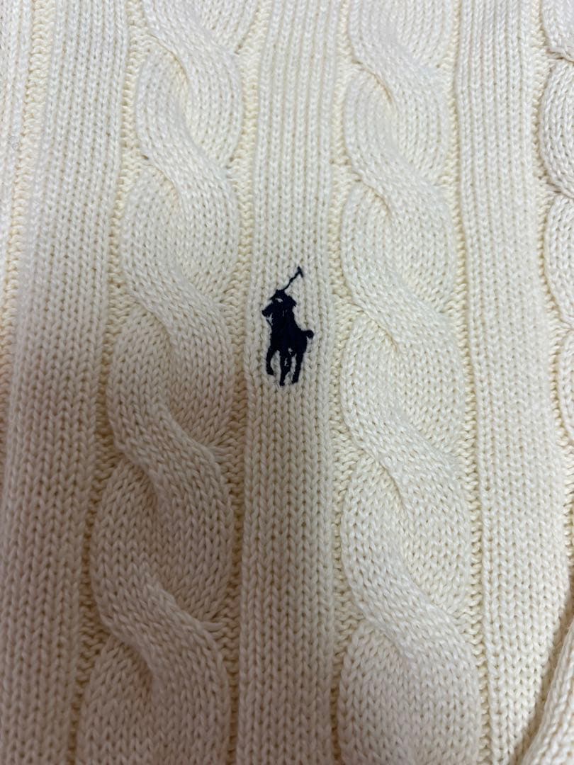 Polo Ralph Lauren ケーブルコットンニット クォータージップ L