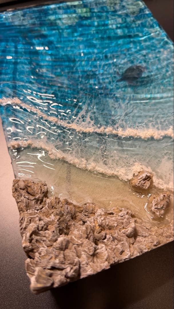 レジンアート 海の風景 約A4サイズぐらい