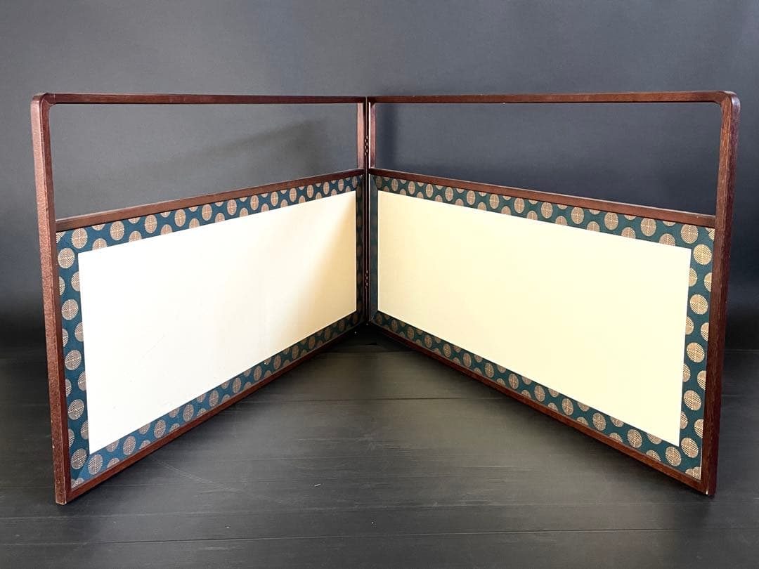 「祖」 唐松 遠山 両面使い 風炉先屏風 上透かし 桑縁 紙箱 （128①）