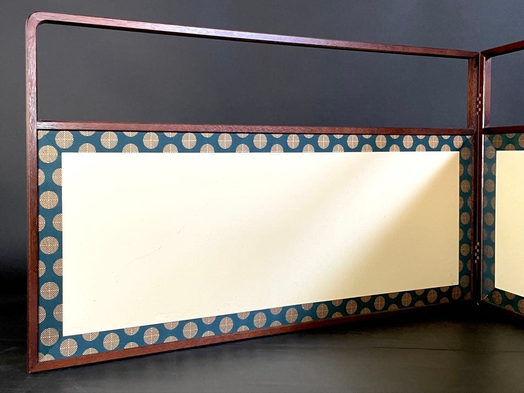 「祖」 唐松 遠山 両面使い 風炉先屏風 上透かし 桑縁 紙箱 （128①）