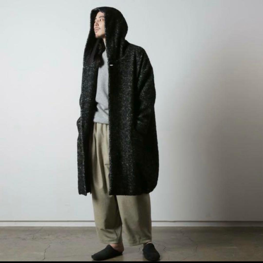 美品★ドゥルカマラ ヘリンボーン フード コート ドロップショルダー サイズ0