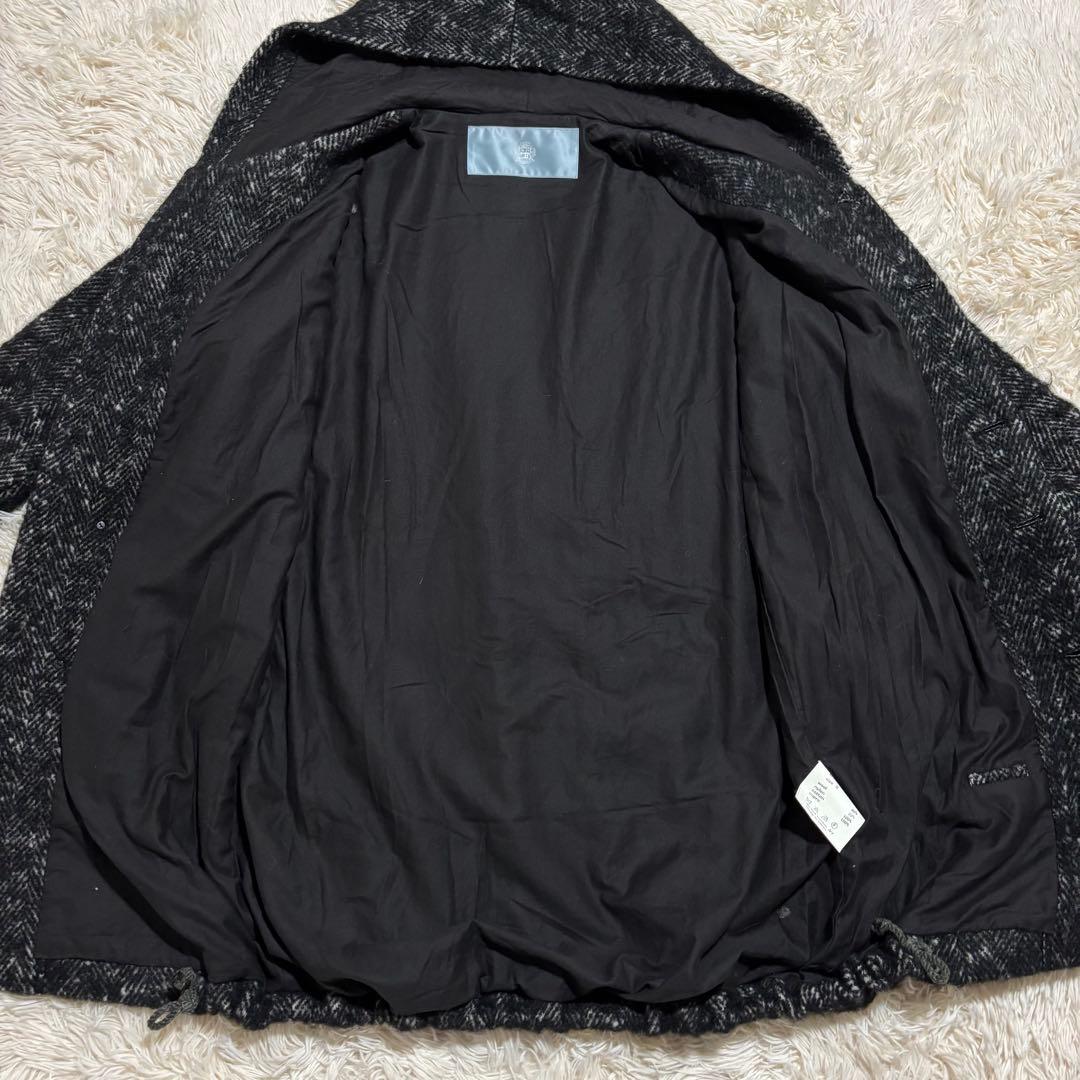 美品★ドゥルカマラ ヘリンボーン フード コート ドロップショルダー サイズ0