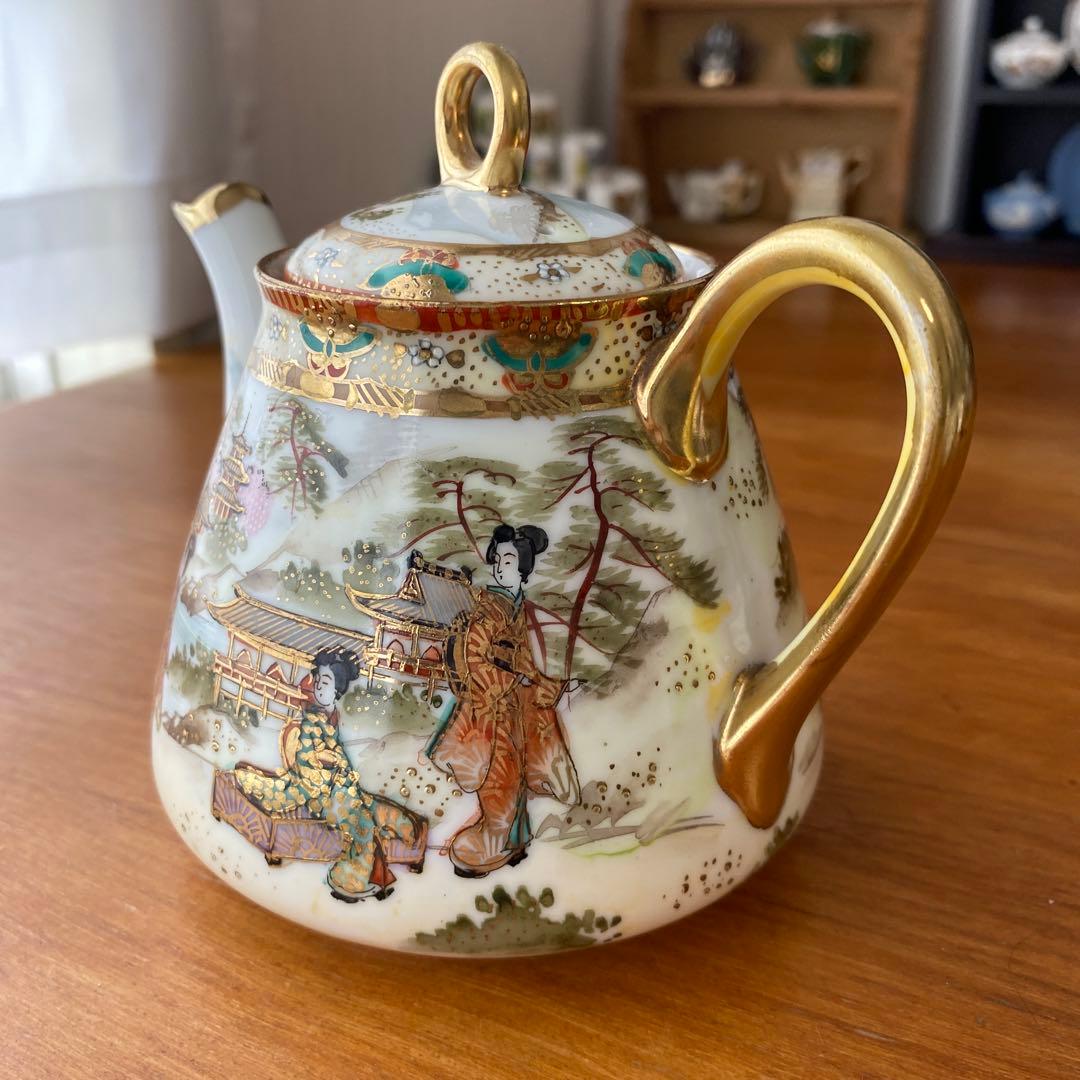 希少　オールドノリタケ　ティーセット　3点セット　英国里帰り品　人気の着物絵