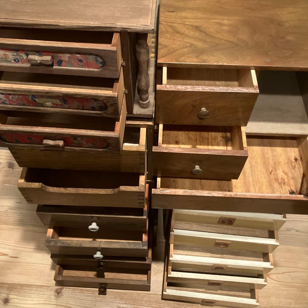 お得！！小棚 引き出し 6点セット 昭和レトロ アンティーク インテリア　店舗