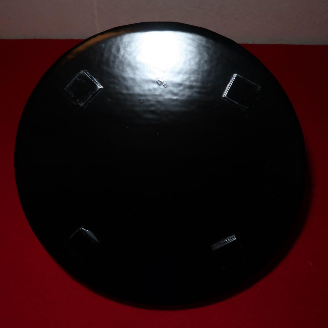 【茶道具】黒手付莨盆　稽古用