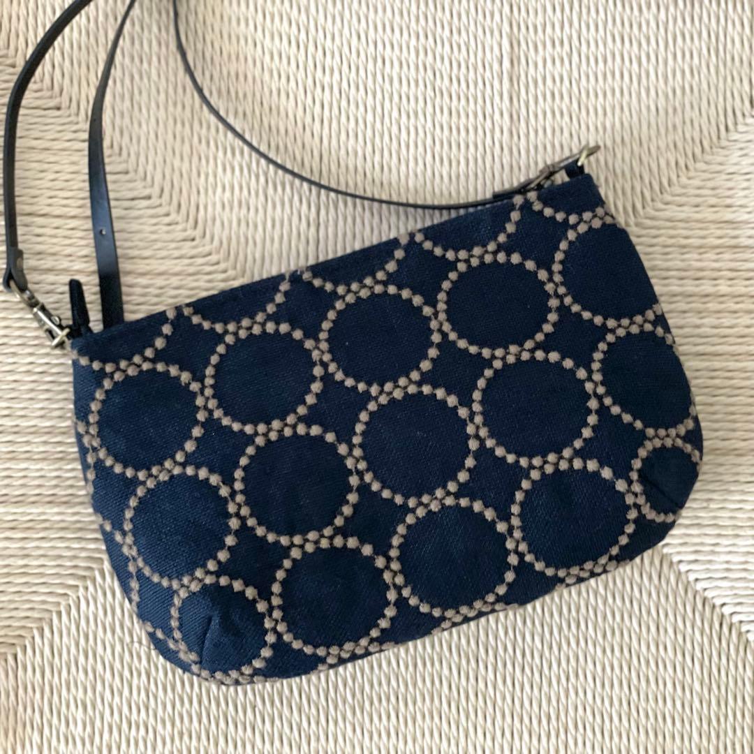 ⚮̈ミナペルホネン　tambourine navy khaki ドラポケショルダー