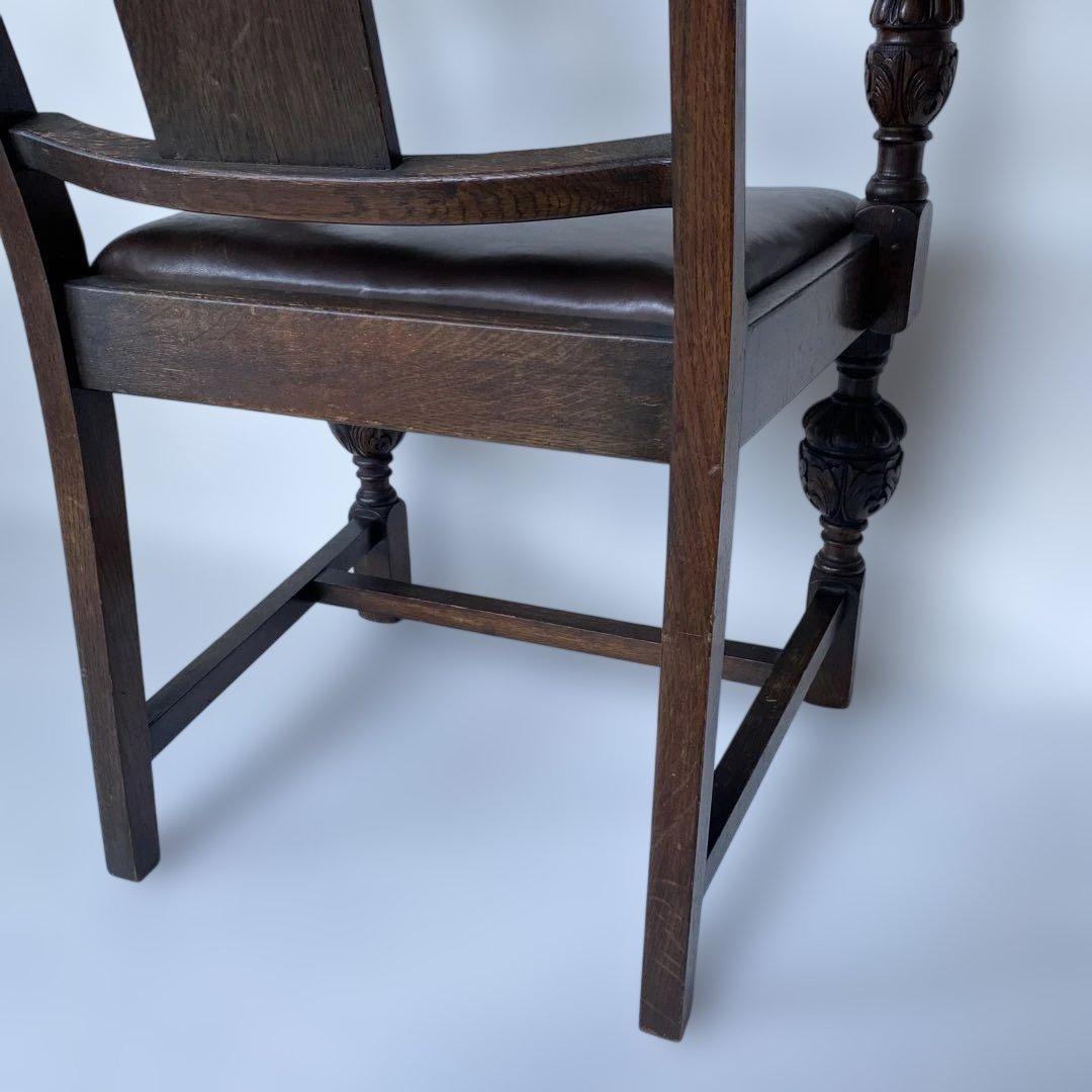 英国 アンティーク オーク アームチェア 椅子 チェア