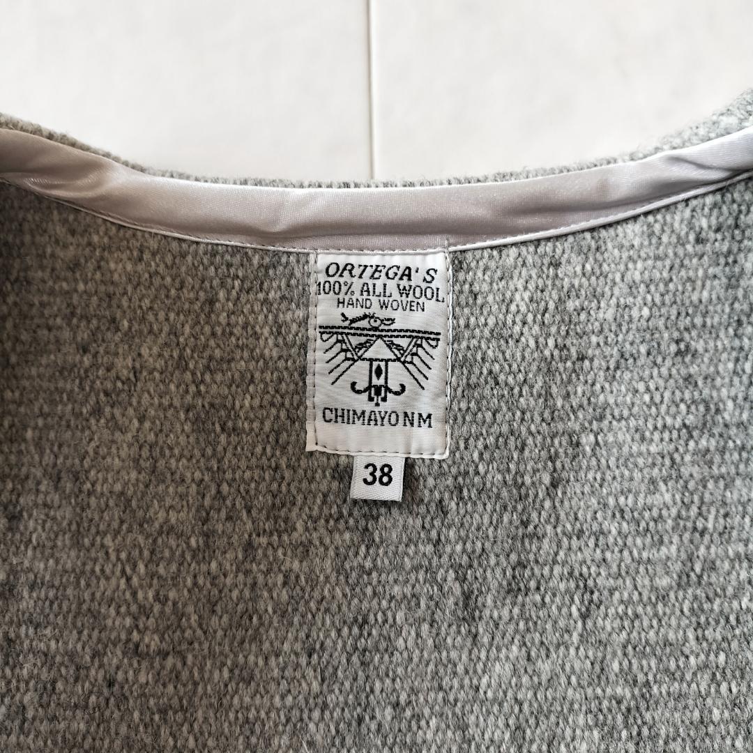 美品 オルテガ 人気カラーグレー 38 スクエアフロントチマヨベスト ポケット