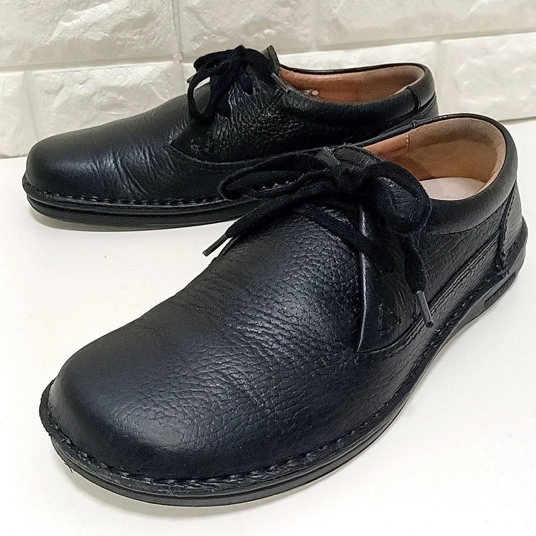 【美品】ビルケンシュトック　メンフィス　シボ革 レザー シューズ　ブラック