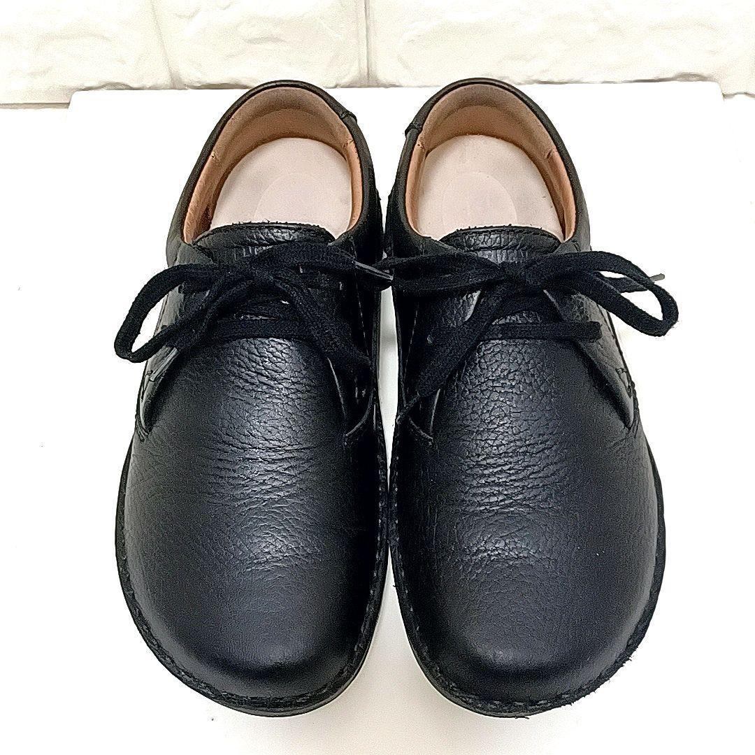 【美品】ビルケンシュトック　メンフィス　シボ革 レザー シューズ　ブラック