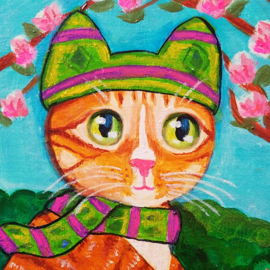 油絵　専用　自転車に乗るエースくん