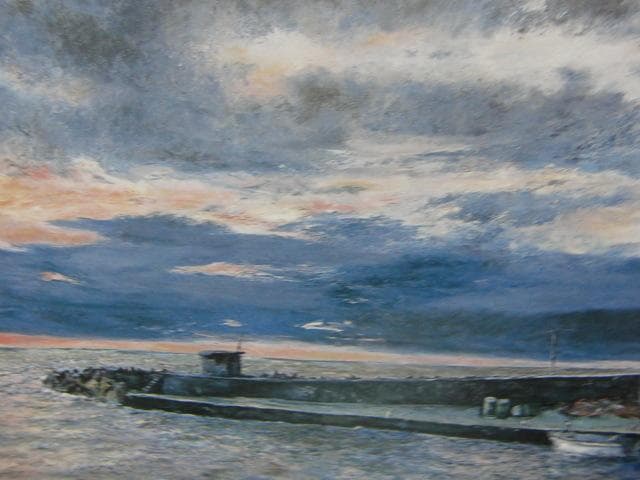大國 章夫 【象潟夕映え】 希少画集画、状態良好、新品高級額装付