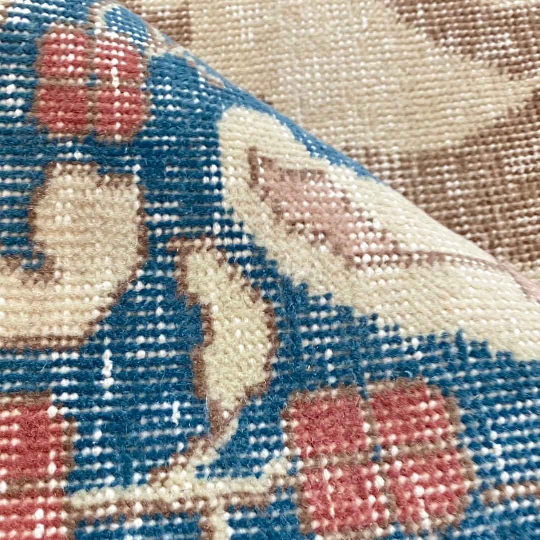 貴重129×180くすみピンク　ペパーミント　カフェラテ　トルコヴィンテージラグ