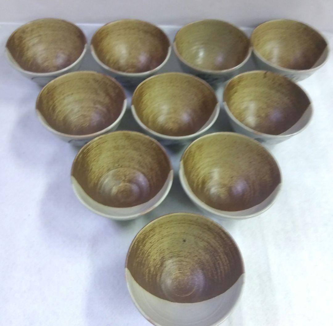 茶道具 茶碗 数茶碗 十牛図 掛分 伊羅保 信楽焼 西尾香舟 禅画