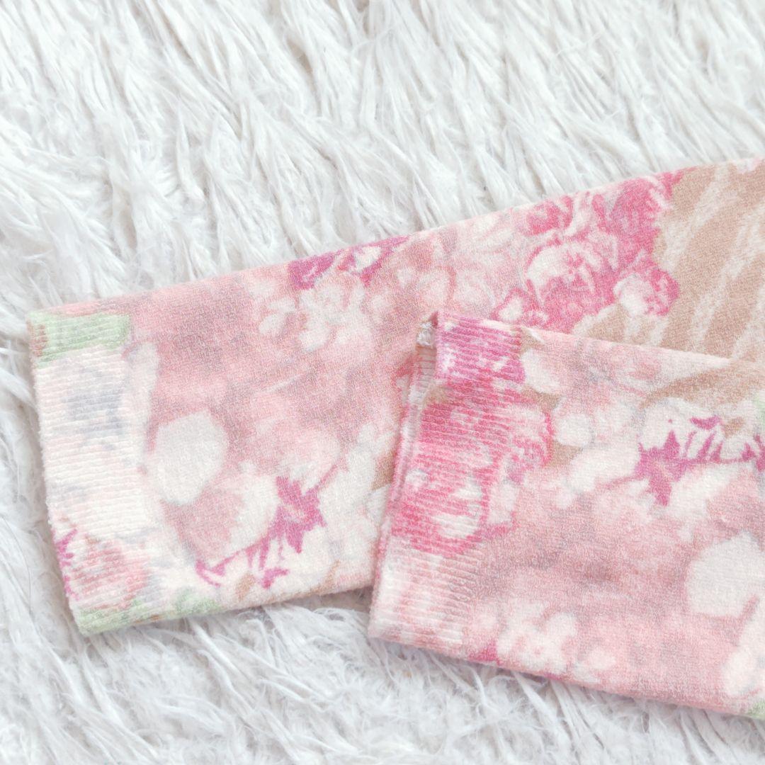 【ブルマリン】アンナモリナーリ花柄アンサンブル レース 薔薇 ピンクカーディガン