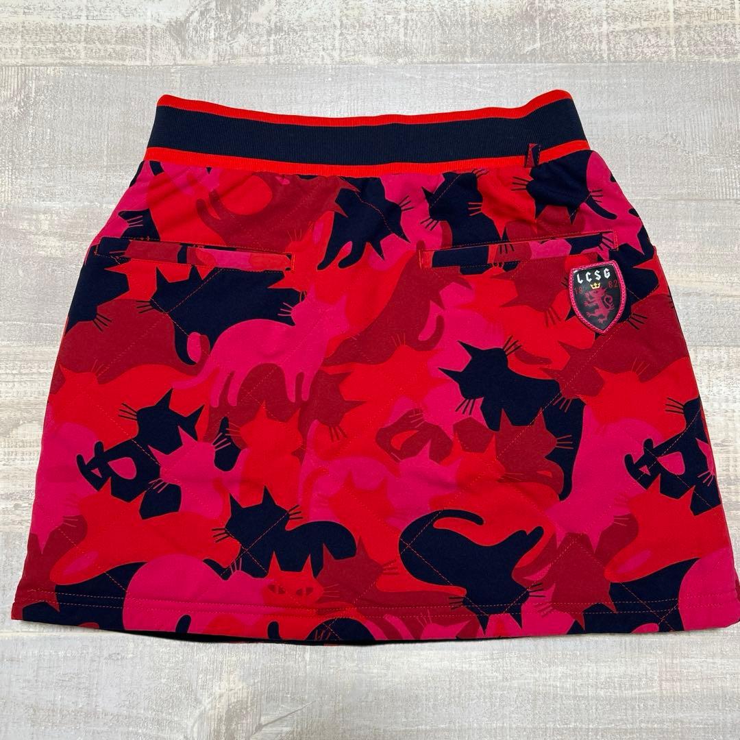 ルコックスポルティフゴルフ★猫柄★セットアップ★中綿★リバーシブル★【サイズS】