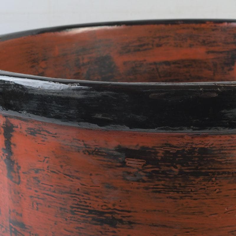 時代古民具　漆塗　三足桶　M　9839A