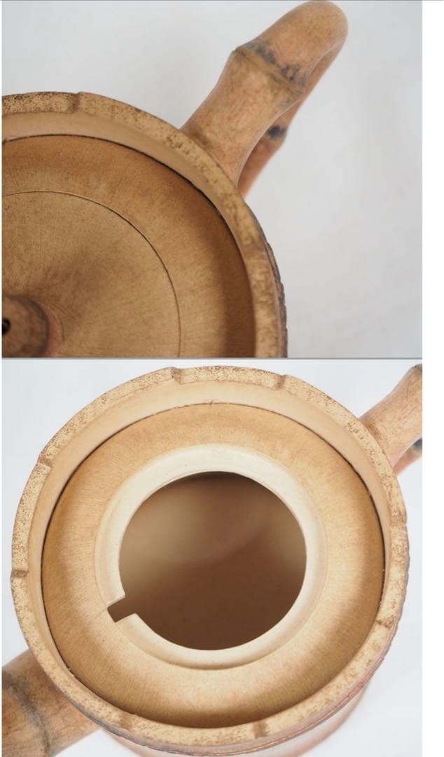 送料無料　作家物　白泥竹形急須・杯セット 未使用　煎茶道具