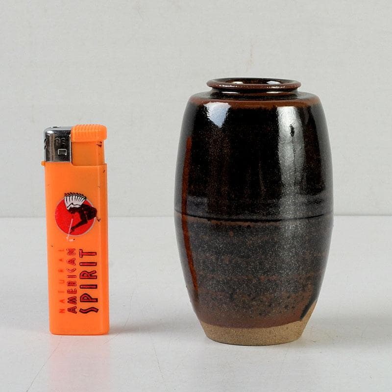 茶道具　松本鉄山作　大名物　鎗の鞘写　茶入　仕覆付　共箱　V　9598