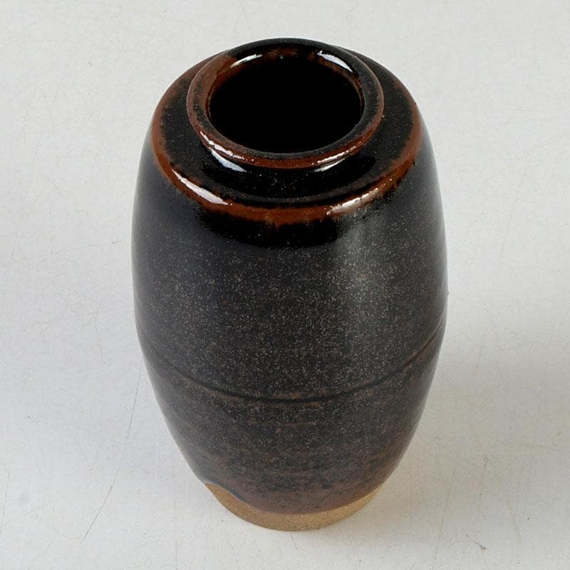 茶道具　松本鉄山作　大名物　鎗の鞘写　茶入　仕覆付　共箱　V　9598