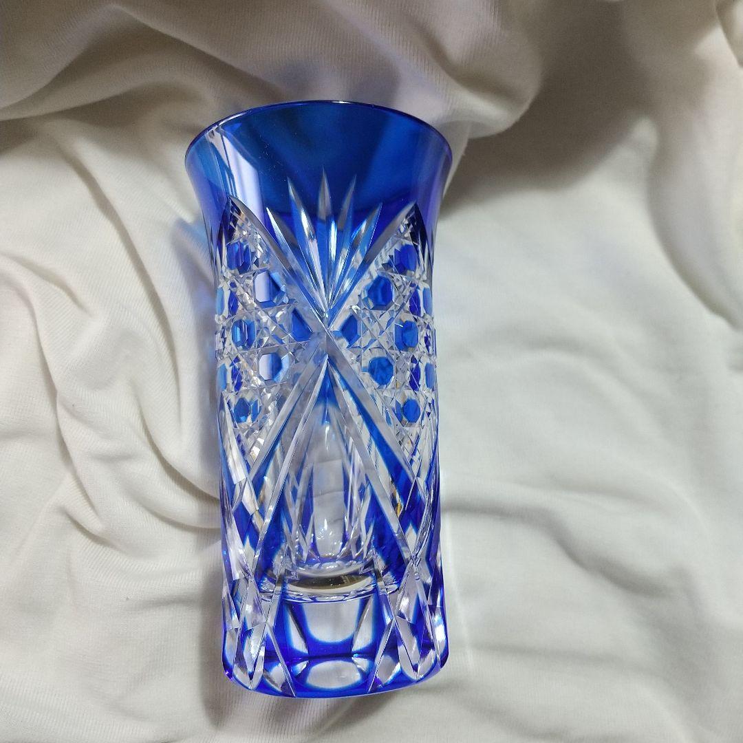 伝統工芸士 滝澤 利夫 青被せ八角籠目紋