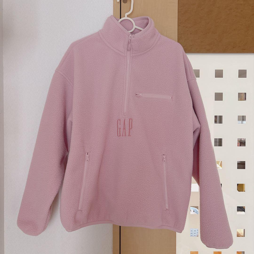 GAP ボア オーバーサイズ ハーフジップ GAPロゴプルオーバー