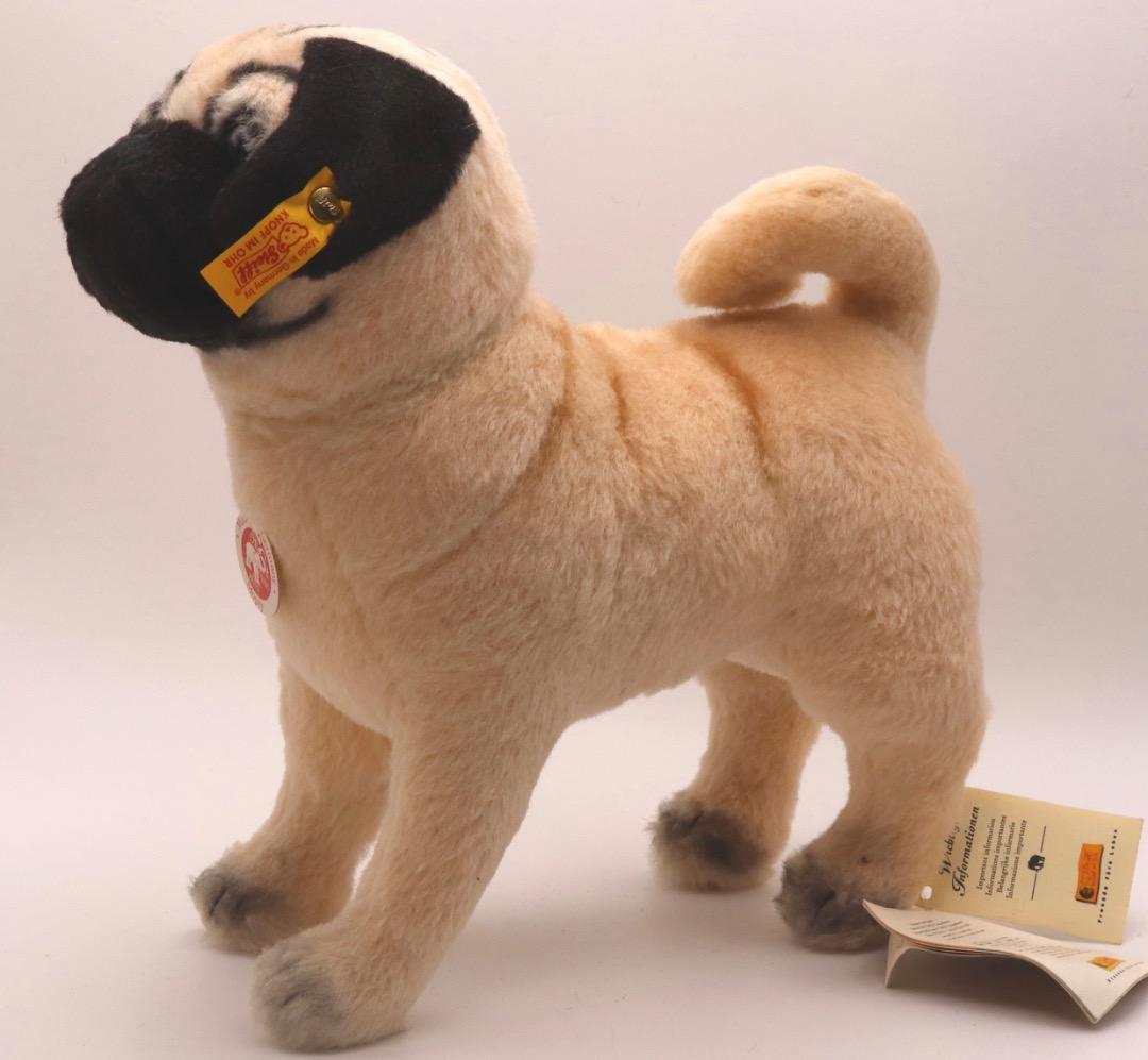 STEIFF パグ 犬のぬいぐるみ タグ付き 約30cm