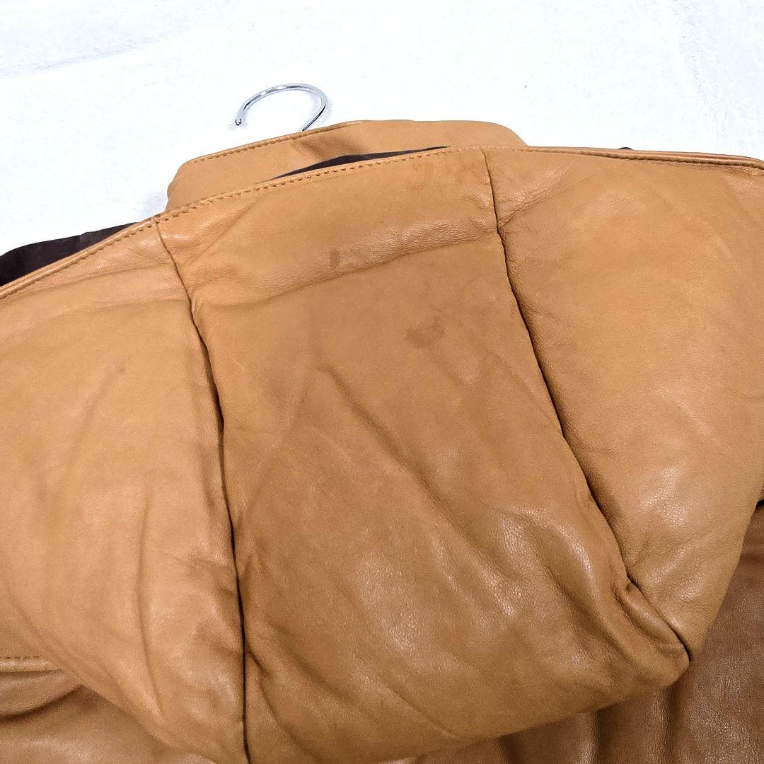 エーゼイバイジュンハシモト レザー ダウンジャケット 羊革 2way キャメルM