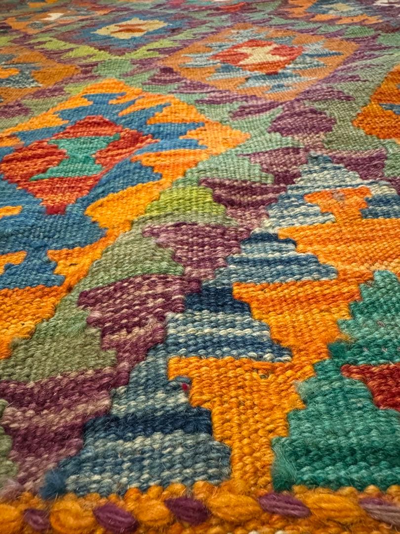 Vol.4アフガニスタン　遊牧民　手織りキリム　センターラグ　174×127④