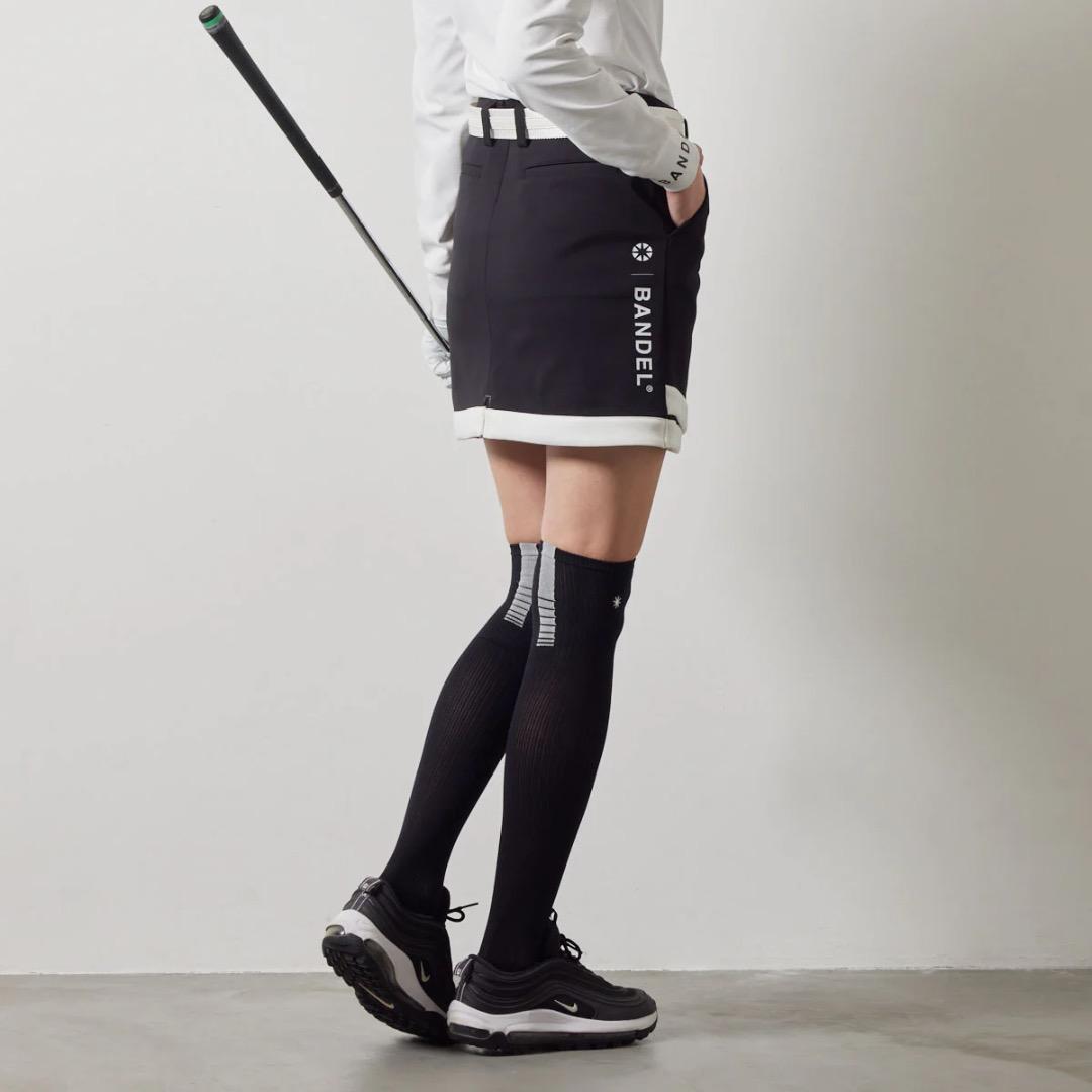 BANDL PIPING HEM SKIRT 黒/白