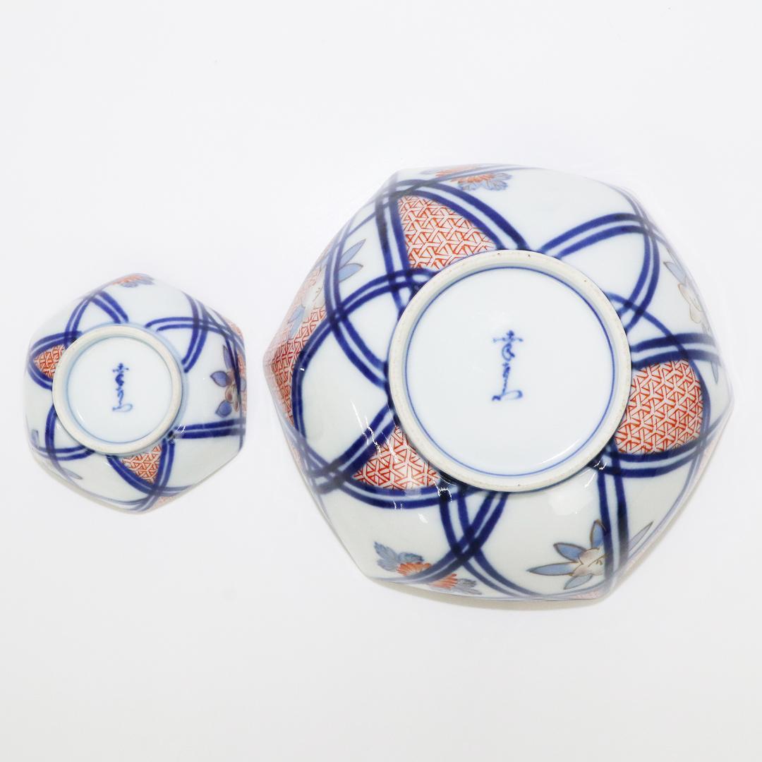 陶泉堂 桔梗型器 染付 金彩 膾皿 17客 小鉢18客 木箱付