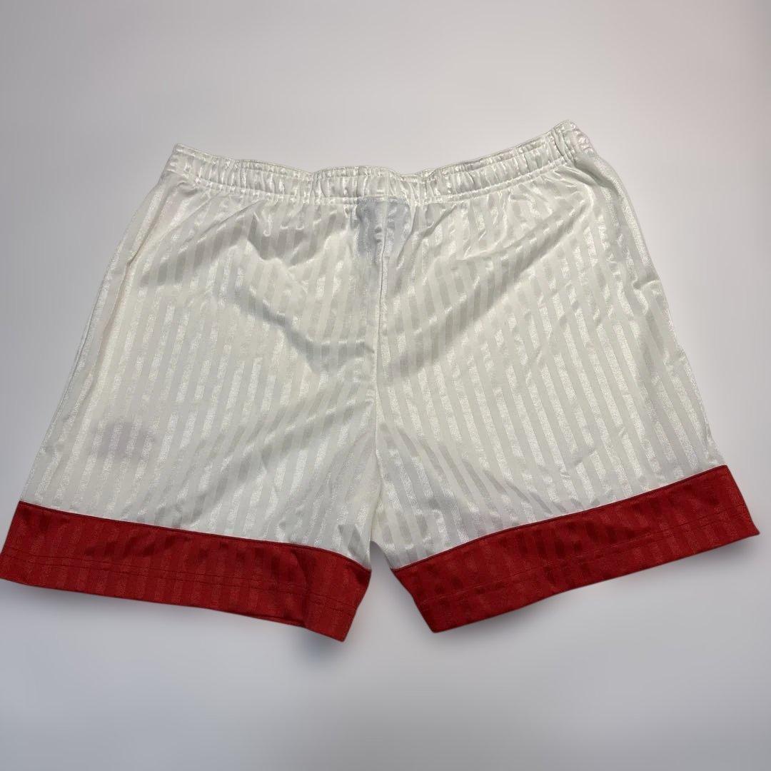 【極美品/希少】90s UMBRO シャドーストライプ サッカーパンツ白赤L相当