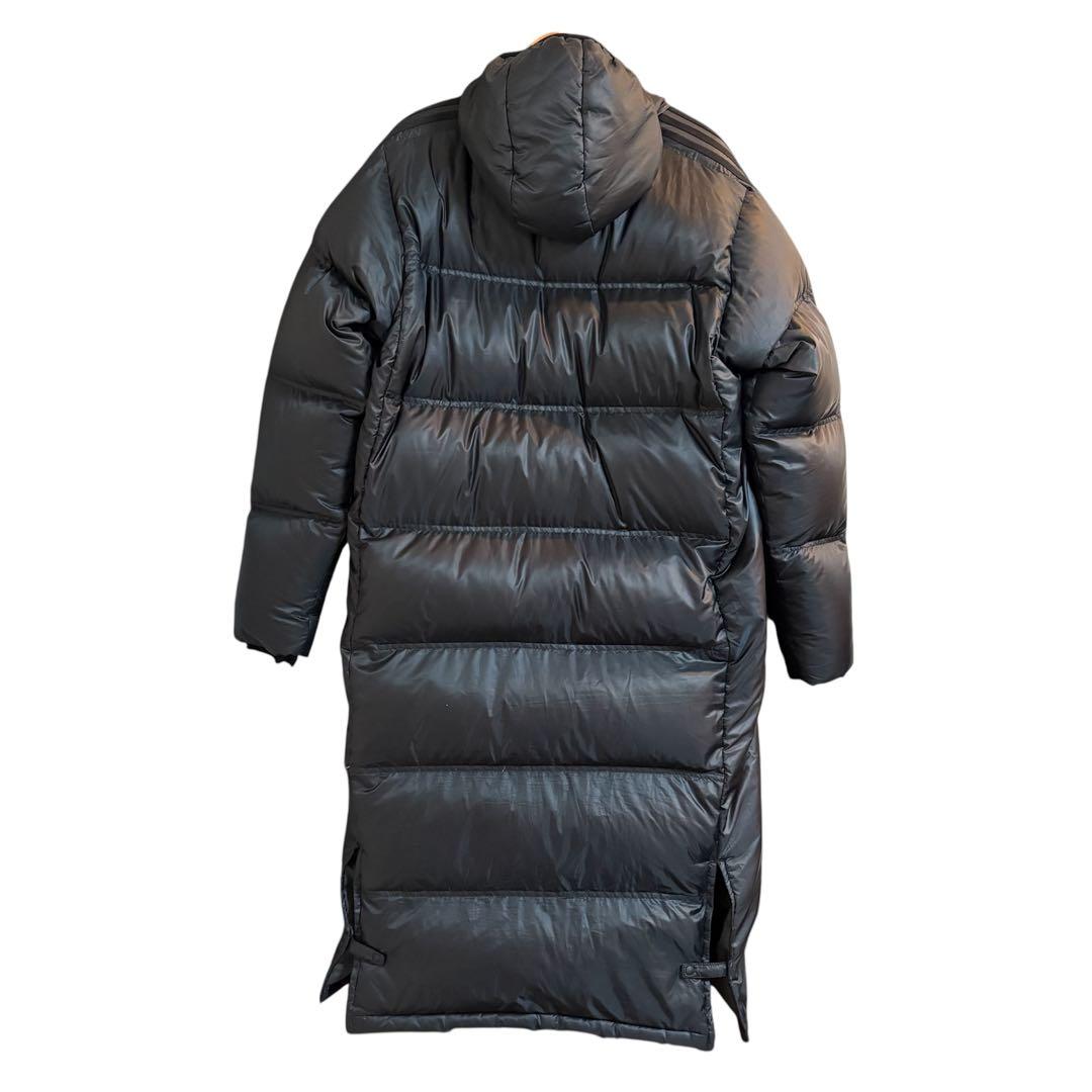 adidas アディダス ベンチコート ブラック ダウン ロング丈 フーディー