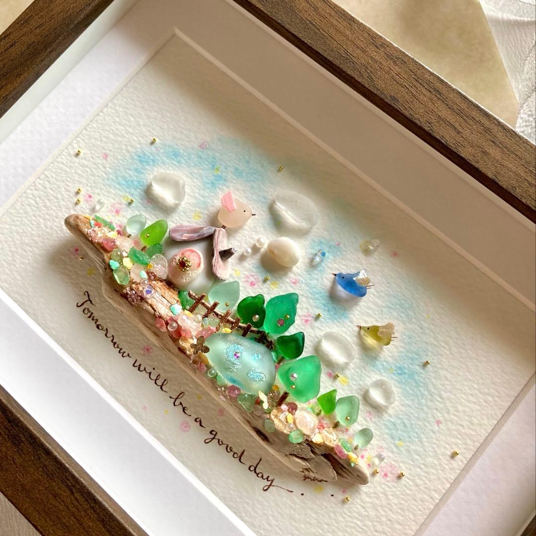 れい　オーダー受付　シーグラス／天然石／フレームアート