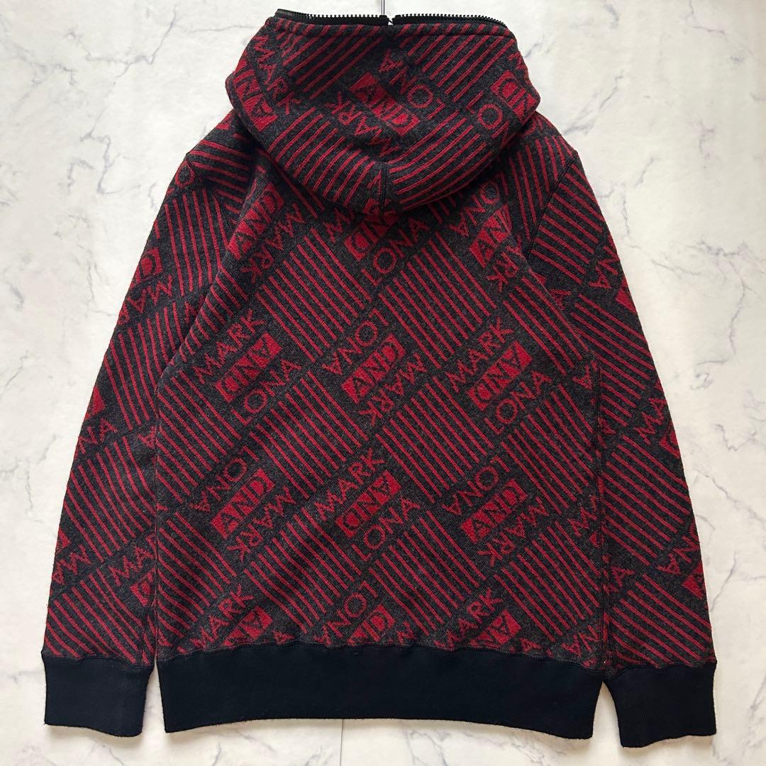 マークアンドロナ リバーシブル ジップブルゾン ニット スカル パーカー 50