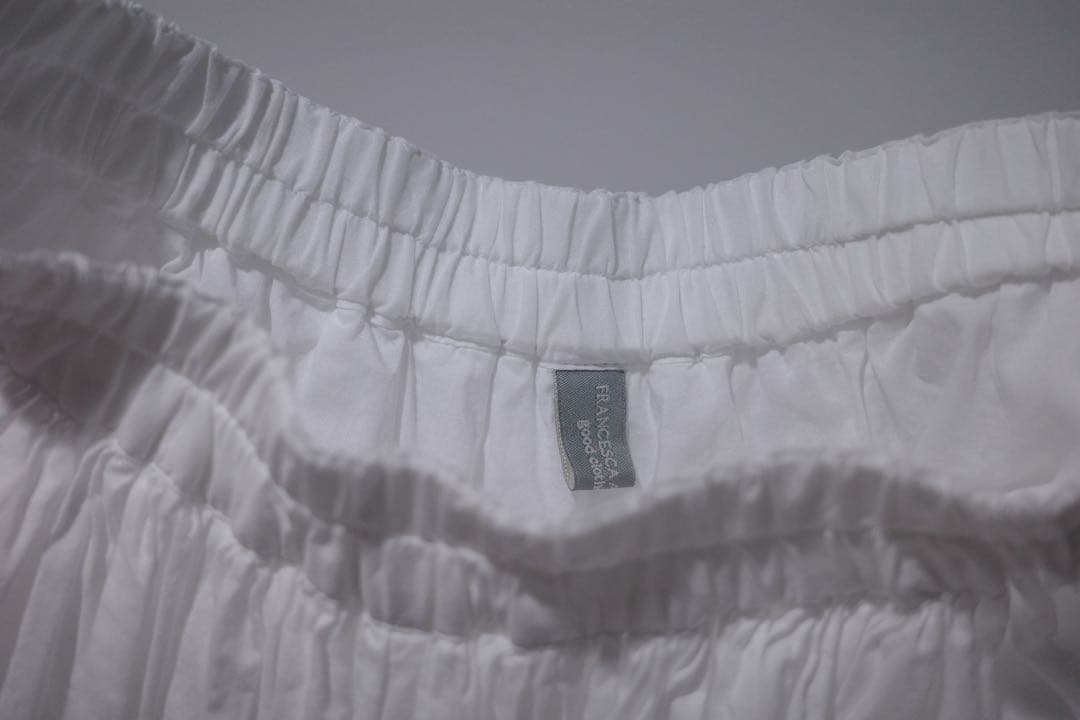 美品◇ francesca amam label ギャザーパンツ/ホワイト