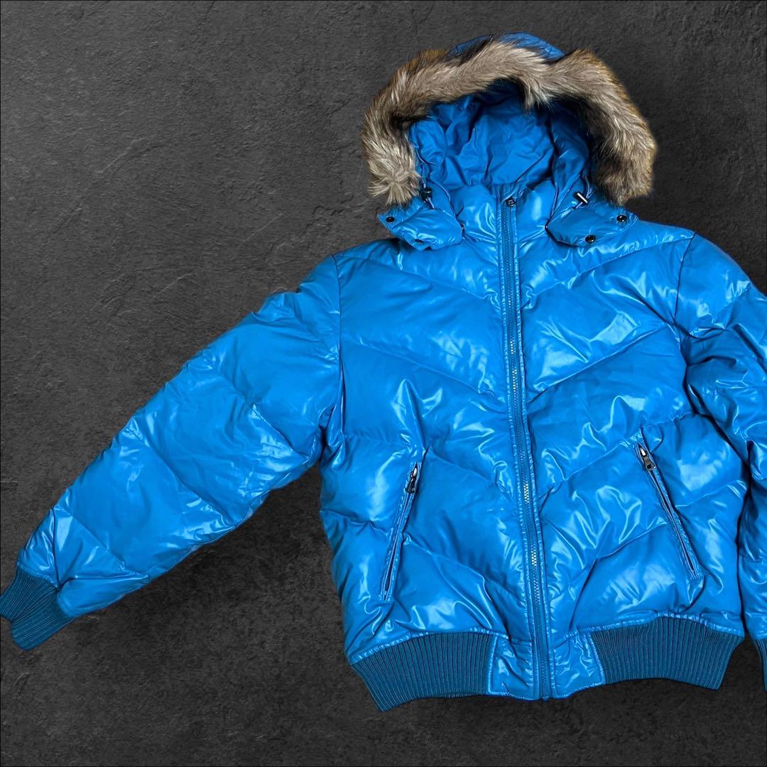 old UNIQLO ダウンジャケット　ファー　光沢　archive グランジ